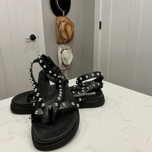 Steve Madden Black Studded Platform Sandals